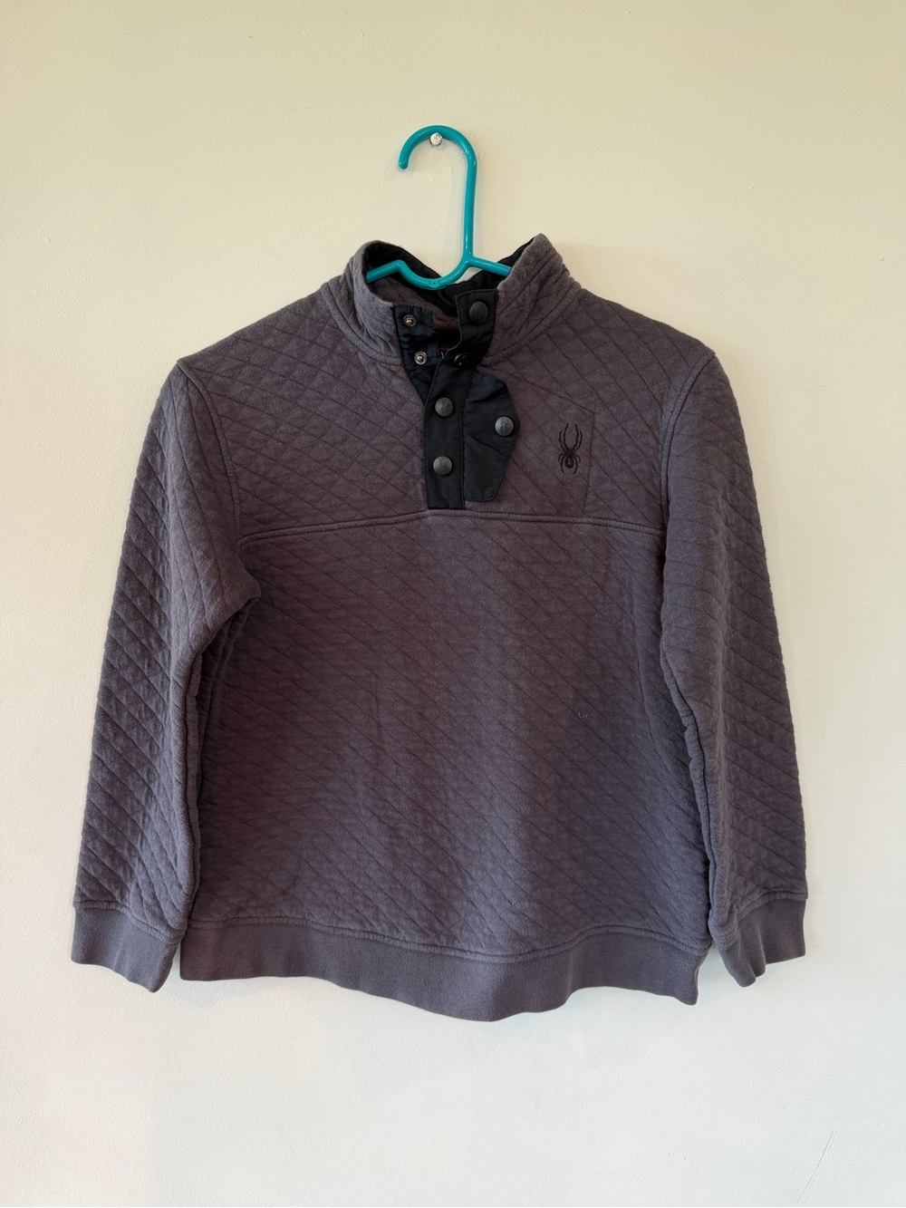 Spyder Kids Quilted Mock Neck Pullover - Gray